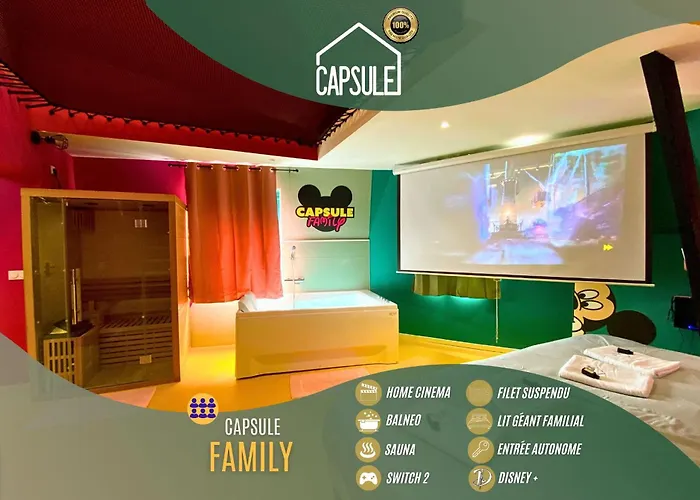 Capsule Family - Sauna - Jacuzzi - Projecteur - Billard - Nintendo Switch 2 - Filet Suspendu Crespin  사진